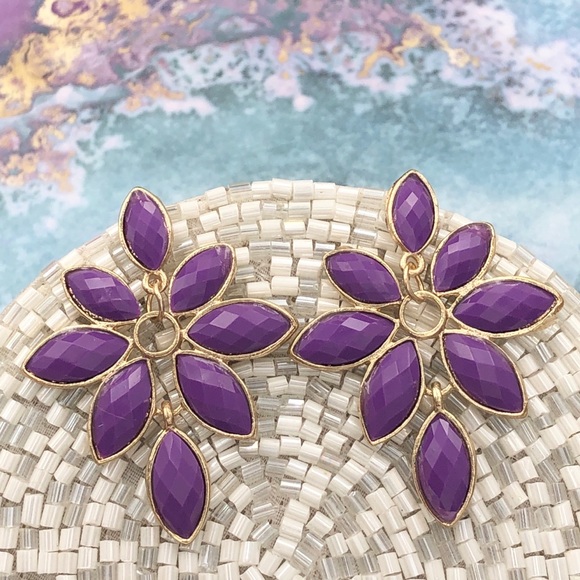 Fashion Jewelry Jewelry - 🍀 Purple Abstract Statement Post Drop Earrings